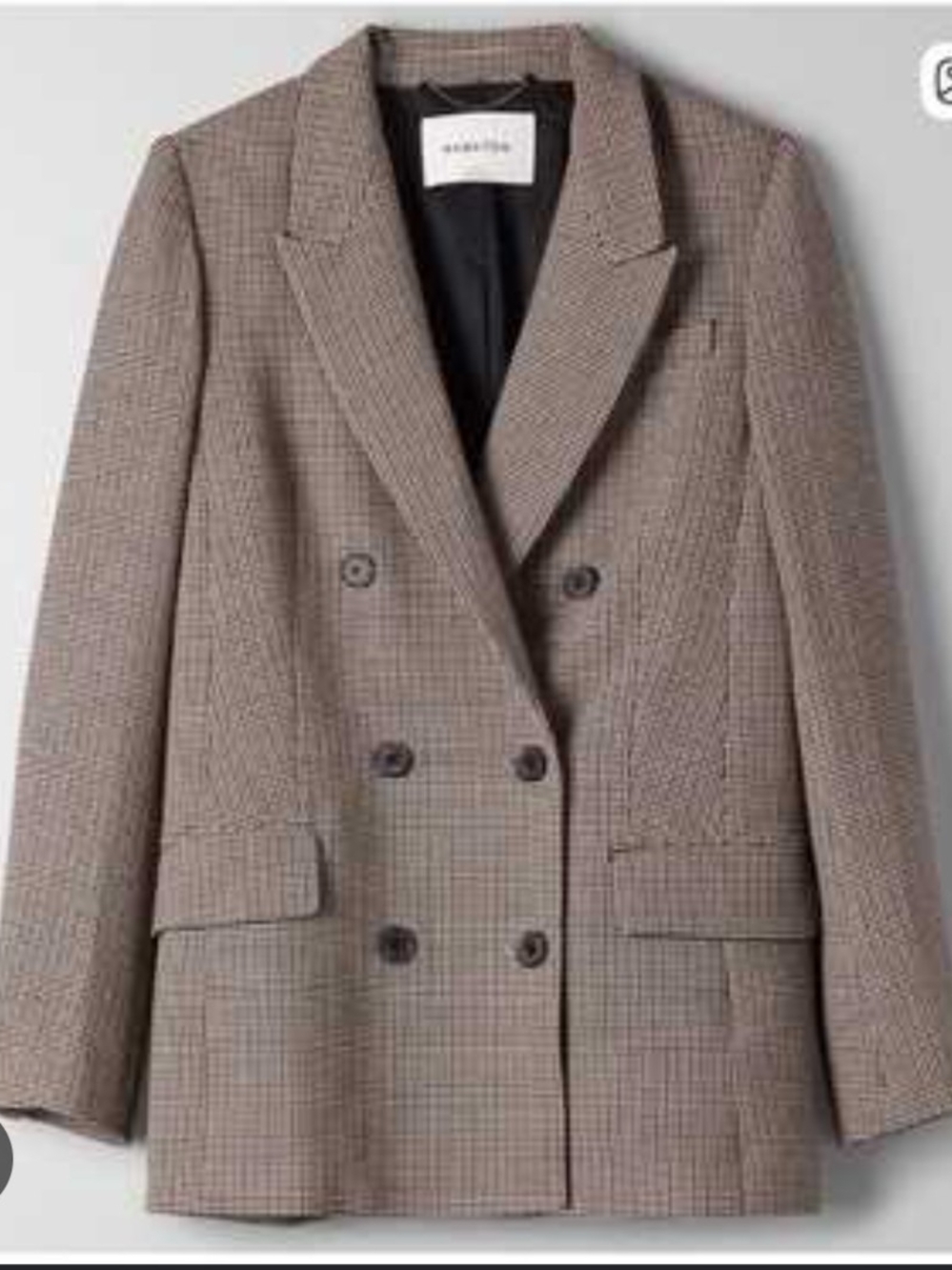 Babaton Taupe Glen Plaid Double-Breasted Blazer And Pants